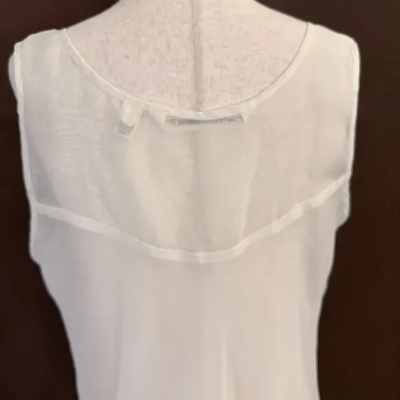 VTG Victoria’s Secret 90s Ivory Sheer Beaded Sleeveless Chemise Slip M Bridal